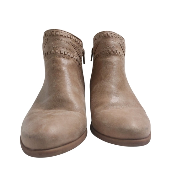 BareTraps Tan Ankle Booties with Low Heel - Picture 2 of 8